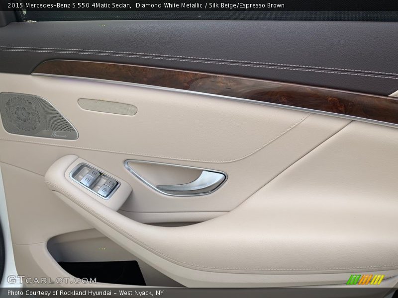 Diamond White Metallic / Silk Beige/Espresso Brown 2015 Mercedes-Benz S 550 4Matic Sedan