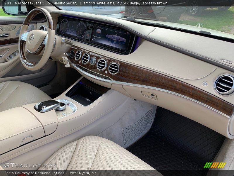 Diamond White Metallic / Silk Beige/Espresso Brown 2015 Mercedes-Benz S 550 4Matic Sedan