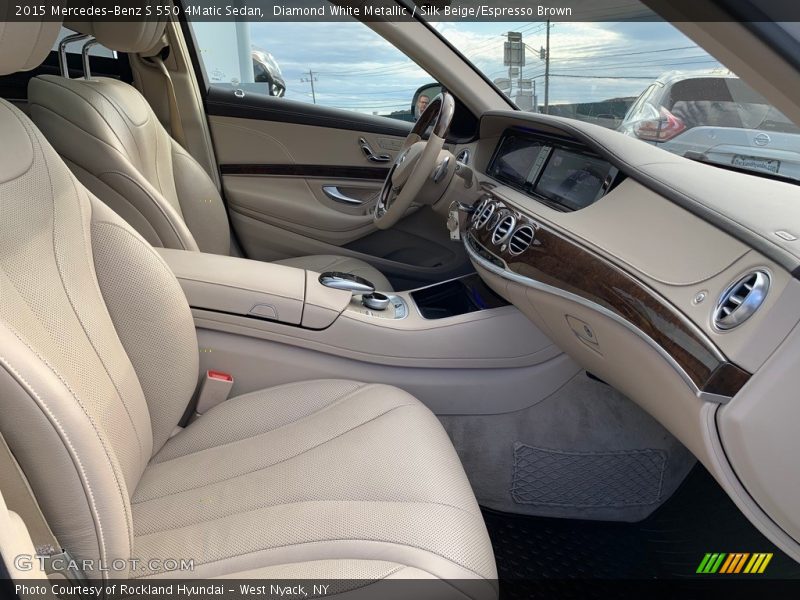 Diamond White Metallic / Silk Beige/Espresso Brown 2015 Mercedes-Benz S 550 4Matic Sedan