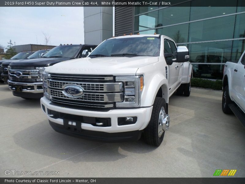 White Platinum Metallic Tri-Coat / Black 2019 Ford F450 Super Duty Platinum Crew Cab 4x4