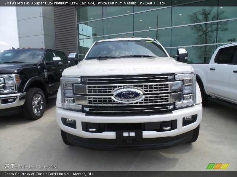 White Platinum Metallic Tri-Coat / Black 2019 Ford F450 Super Duty Platinum Crew Cab 4x4