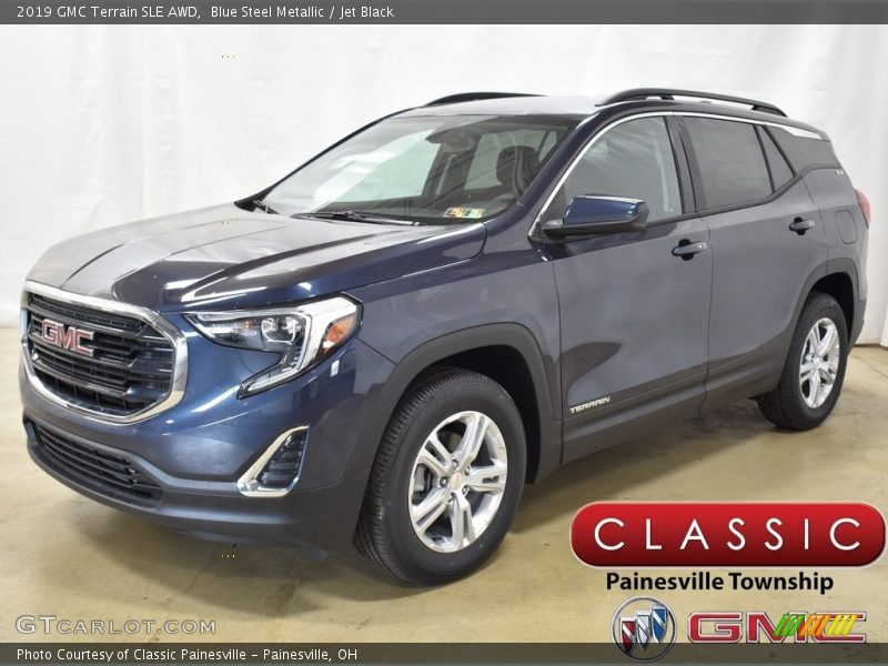 Blue Steel Metallic / Jet Black 2019 GMC Terrain SLE AWD