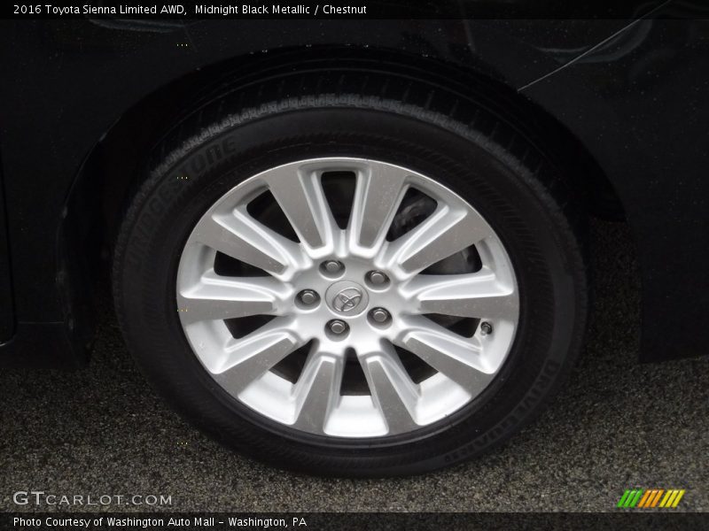 Midnight Black Metallic / Chestnut 2016 Toyota Sienna Limited AWD