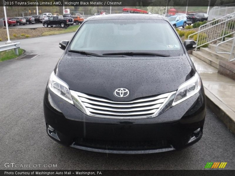 Midnight Black Metallic / Chestnut 2016 Toyota Sienna Limited AWD
