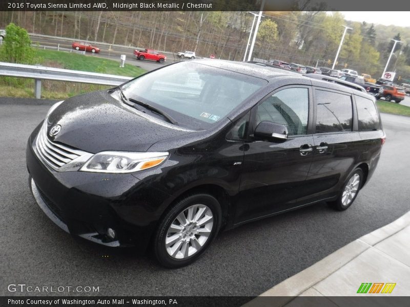 Midnight Black Metallic / Chestnut 2016 Toyota Sienna Limited AWD