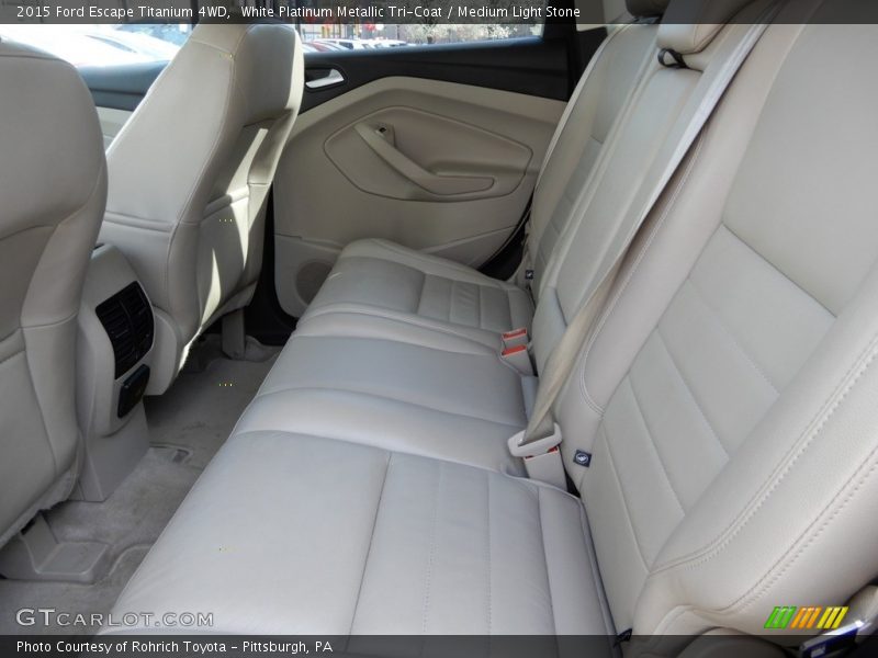 White Platinum Metallic Tri-Coat / Medium Light Stone 2015 Ford Escape Titanium 4WD