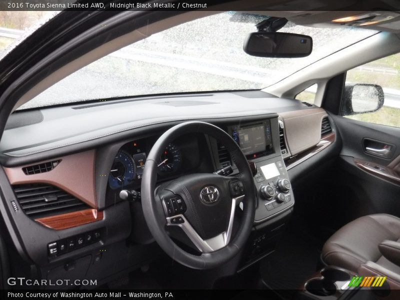 Midnight Black Metallic / Chestnut 2016 Toyota Sienna Limited AWD