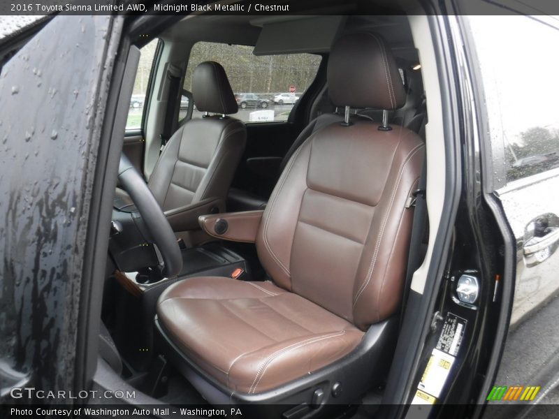 Midnight Black Metallic / Chestnut 2016 Toyota Sienna Limited AWD