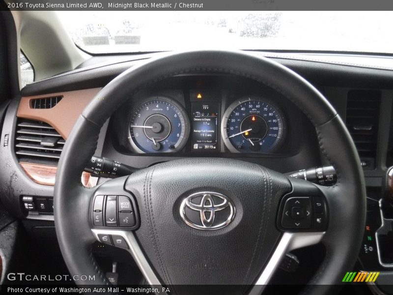 Midnight Black Metallic / Chestnut 2016 Toyota Sienna Limited AWD