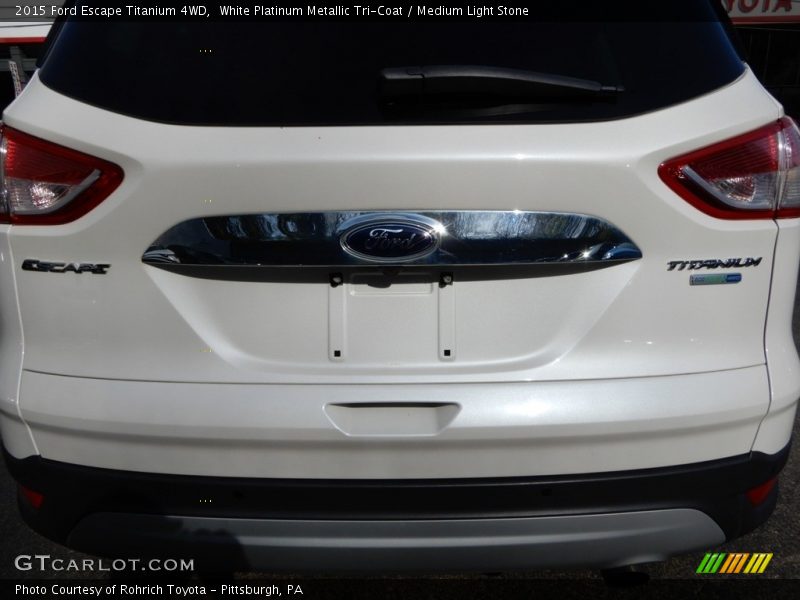 White Platinum Metallic Tri-Coat / Medium Light Stone 2015 Ford Escape Titanium 4WD