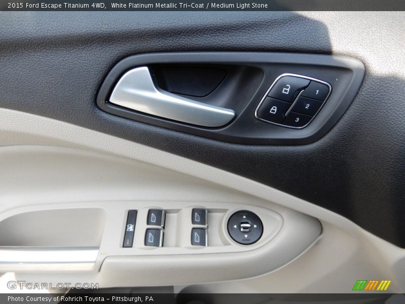 White Platinum Metallic Tri-Coat / Medium Light Stone 2015 Ford Escape Titanium 4WD