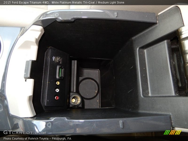 White Platinum Metallic Tri-Coat / Medium Light Stone 2015 Ford Escape Titanium 4WD