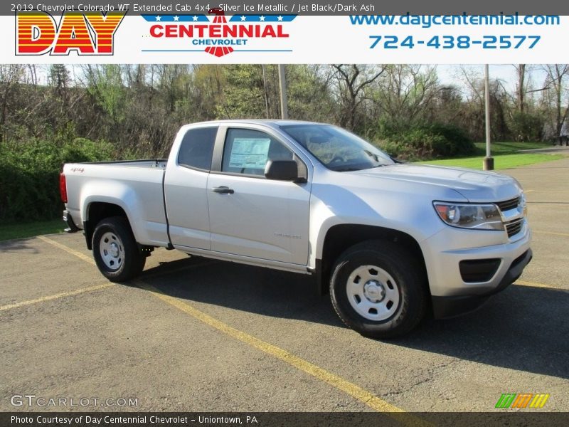 Silver Ice Metallic / Jet Black/Dark Ash 2019 Chevrolet Colorado WT Extended Cab 4x4