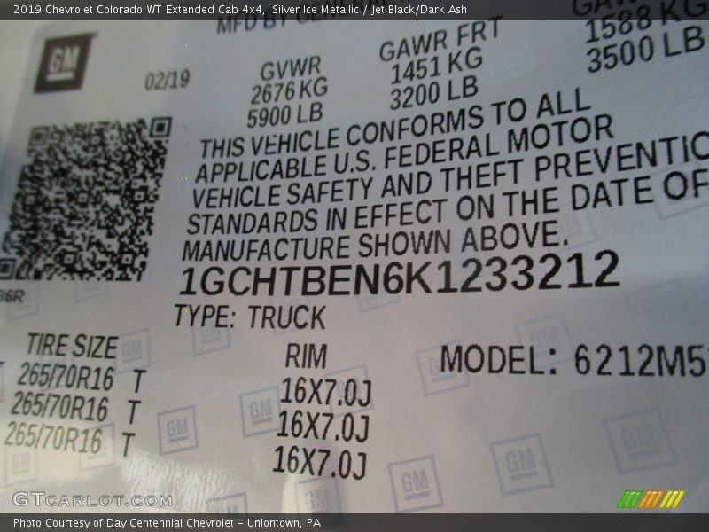 Silver Ice Metallic / Jet Black/Dark Ash 2019 Chevrolet Colorado WT Extended Cab 4x4