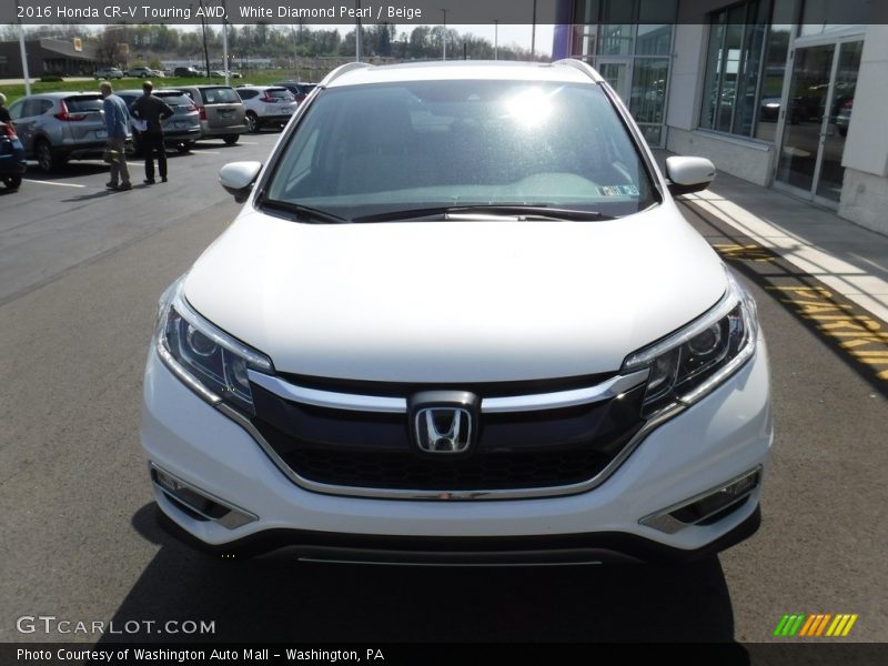 White Diamond Pearl / Beige 2016 Honda CR-V Touring AWD
