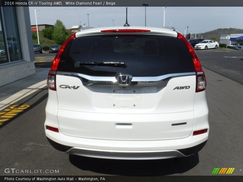 White Diamond Pearl / Beige 2016 Honda CR-V Touring AWD