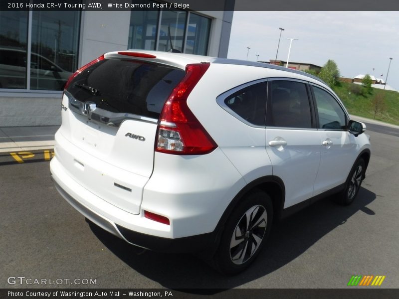 White Diamond Pearl / Beige 2016 Honda CR-V Touring AWD