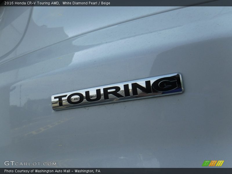 White Diamond Pearl / Beige 2016 Honda CR-V Touring AWD