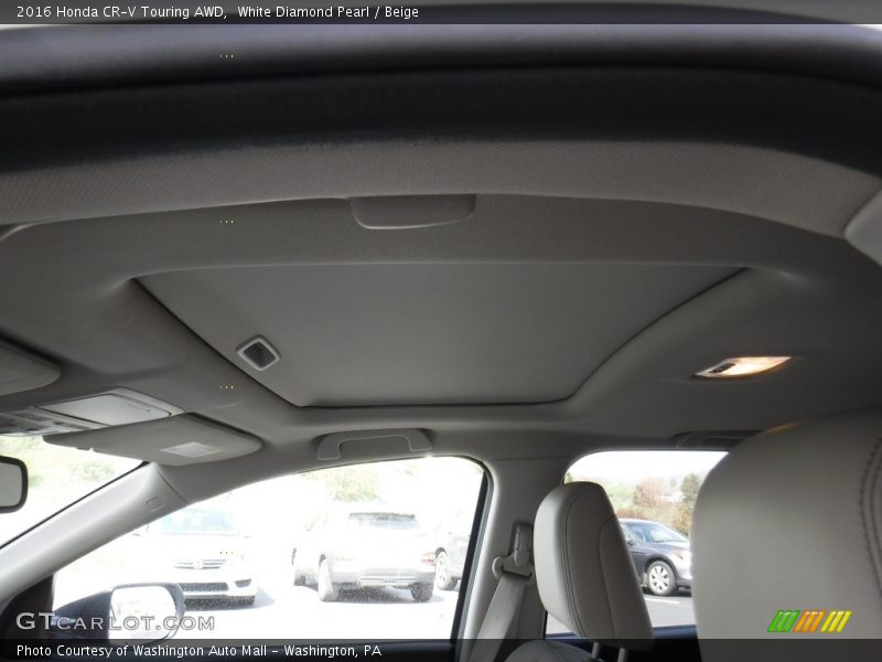 White Diamond Pearl / Beige 2016 Honda CR-V Touring AWD