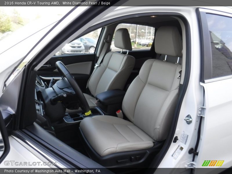 White Diamond Pearl / Beige 2016 Honda CR-V Touring AWD