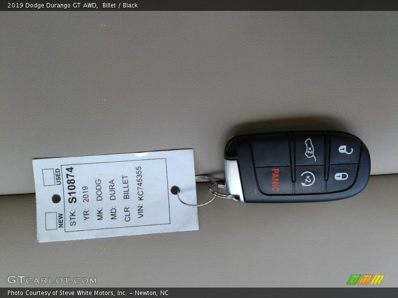 Billet / Black 2019 Dodge Durango GT AWD