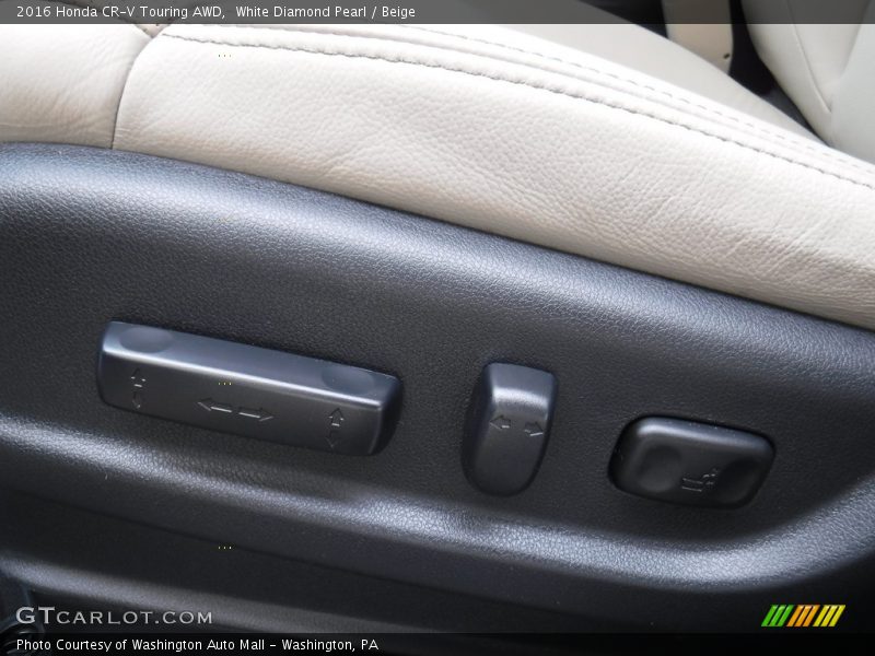 White Diamond Pearl / Beige 2016 Honda CR-V Touring AWD