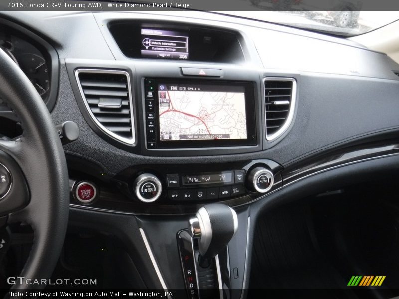 White Diamond Pearl / Beige 2016 Honda CR-V Touring AWD