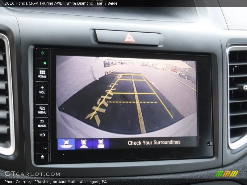 White Diamond Pearl / Beige 2016 Honda CR-V Touring AWD