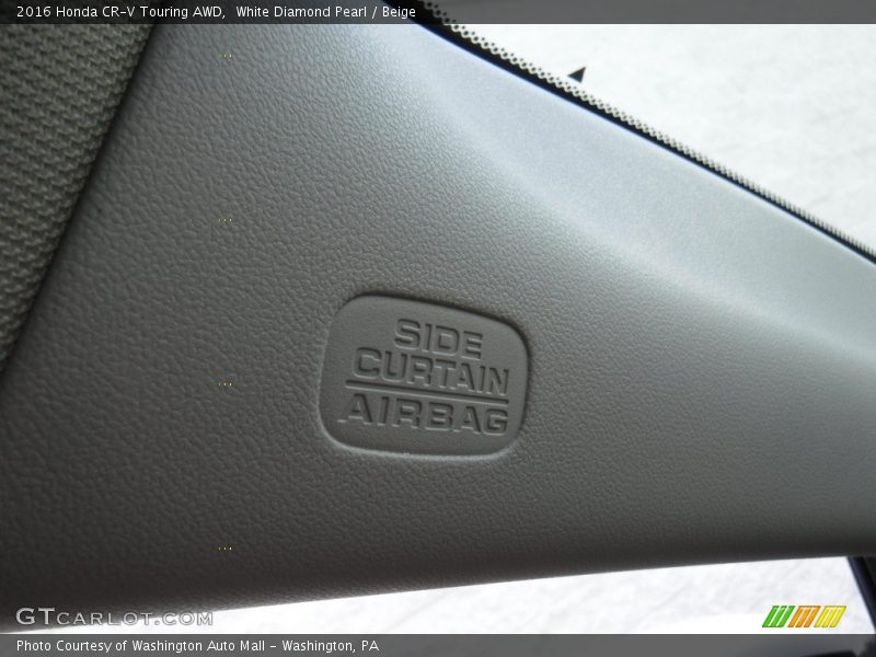 White Diamond Pearl / Beige 2016 Honda CR-V Touring AWD