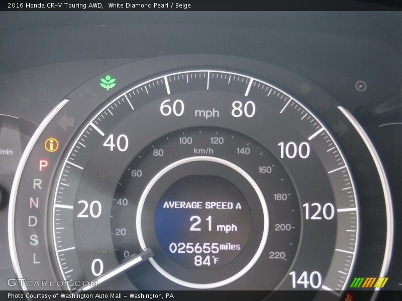 White Diamond Pearl / Beige 2016 Honda CR-V Touring AWD