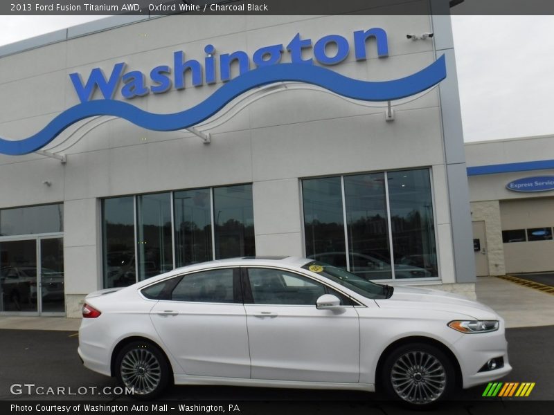 Oxford White / Charcoal Black 2013 Ford Fusion Titanium AWD