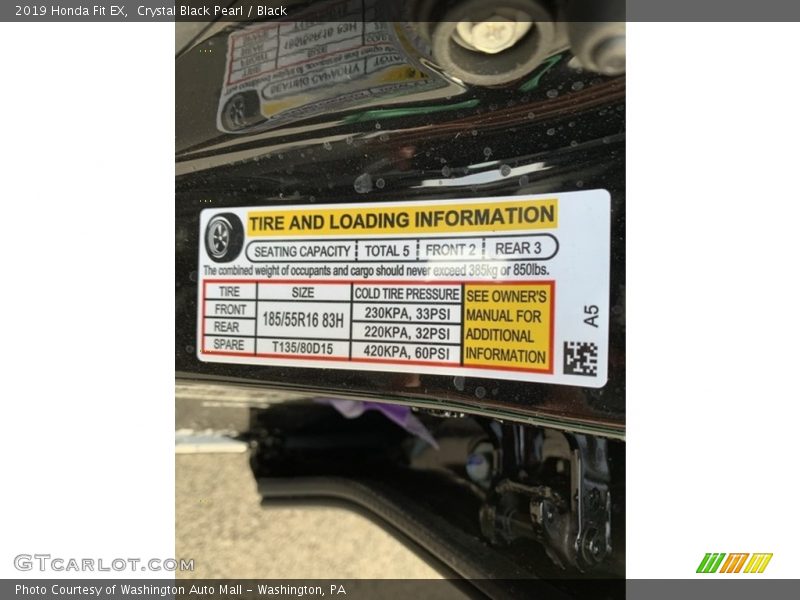 Crystal Black Pearl / Black 2019 Honda Fit EX