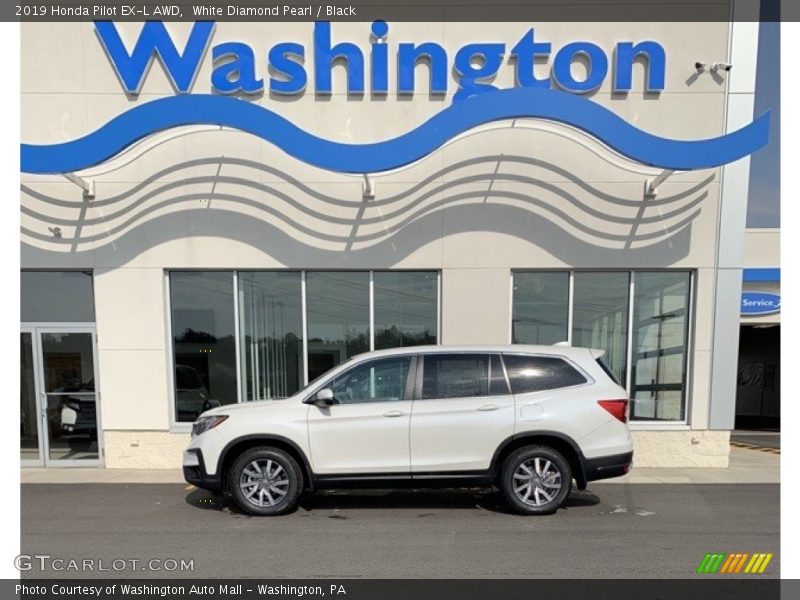 White Diamond Pearl / Black 2019 Honda Pilot EX-L AWD