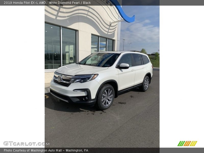 White Diamond Pearl / Black 2019 Honda Pilot EX-L AWD