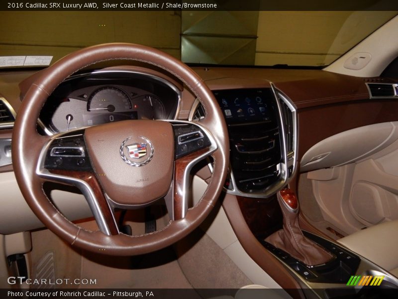 Silver Coast Metallic / Shale/Brownstone 2016 Cadillac SRX Luxury AWD