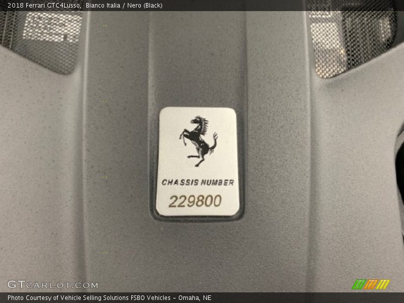 Info Tag of 2018 GTC4Lusso 