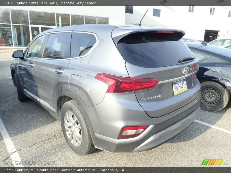 Machine Gray / Black 2019 Hyundai Santa Fe SE AWD