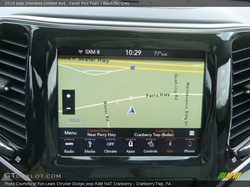 Velvet Red Pearl / Black/Ski Grey 2019 Jeep Cherokee Limited 4x4