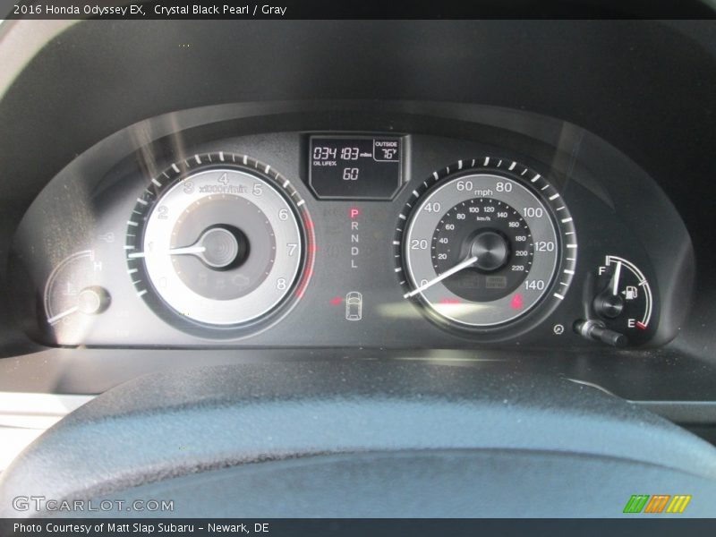 Crystal Black Pearl / Gray 2016 Honda Odyssey EX