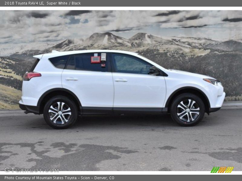 Super White / Black 2018 Toyota RAV4 LE