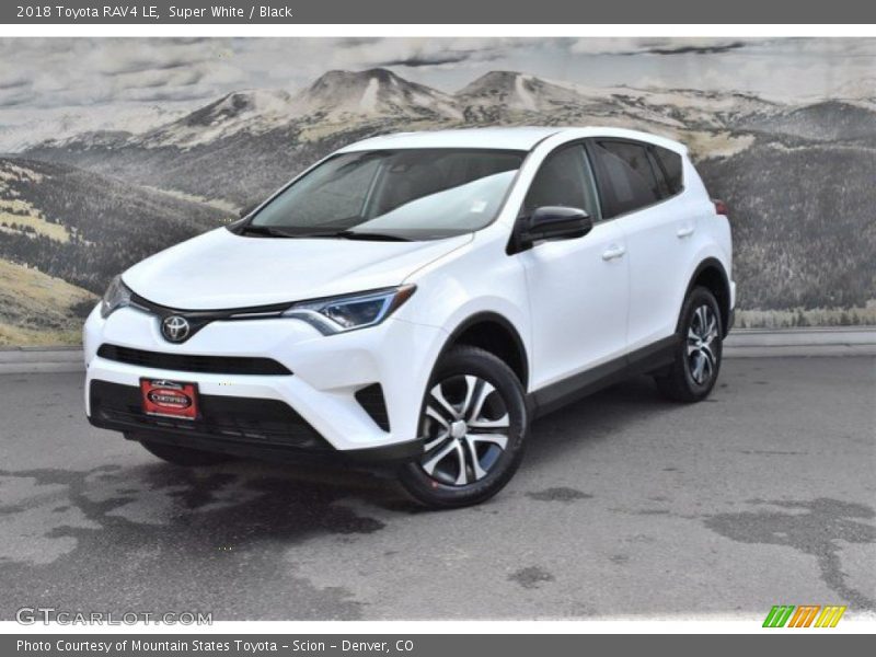 Super White / Black 2018 Toyota RAV4 LE