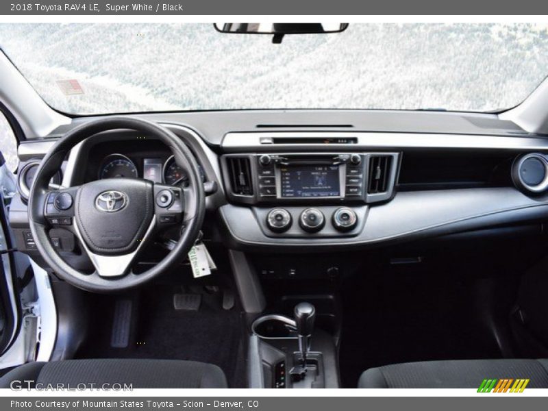 Super White / Black 2018 Toyota RAV4 LE