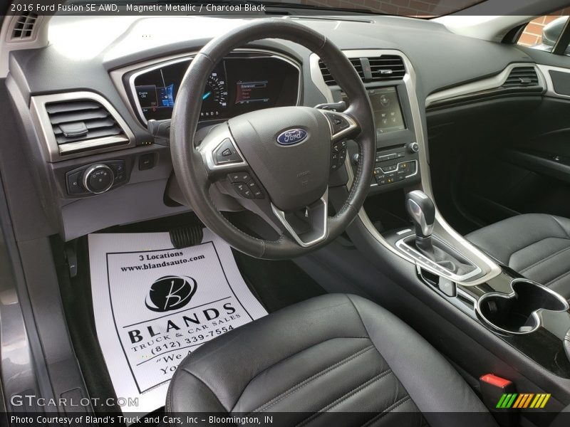 Magnetic Metallic / Charcoal Black 2016 Ford Fusion SE AWD