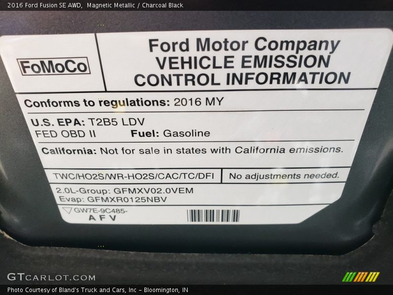 Magnetic Metallic / Charcoal Black 2016 Ford Fusion SE AWD