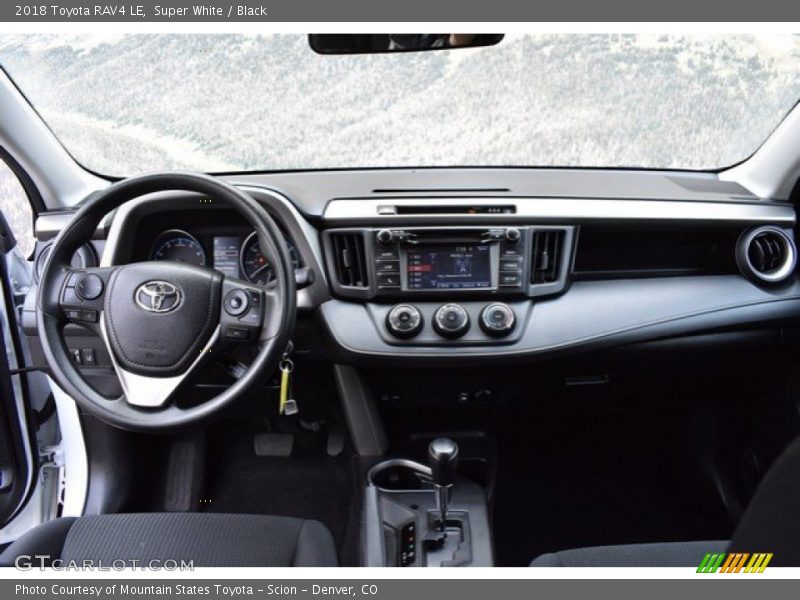 Super White / Black 2018 Toyota RAV4 LE