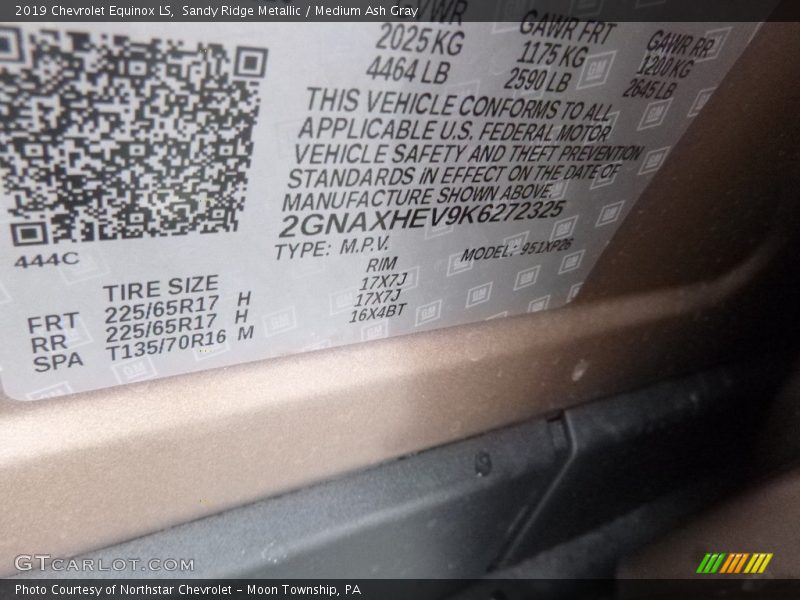 Sandy Ridge Metallic / Medium Ash Gray 2019 Chevrolet Equinox LS