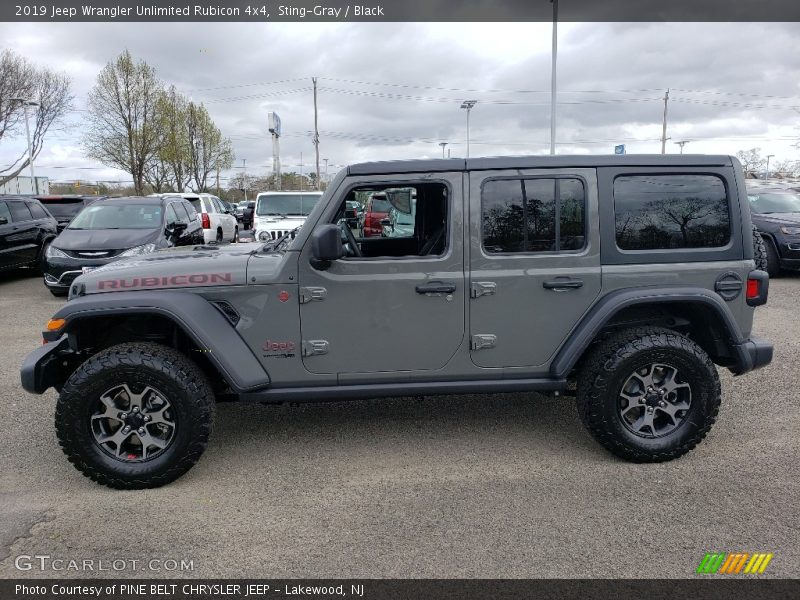 Sting-Gray / Black 2019 Jeep Wrangler Unlimited Rubicon 4x4