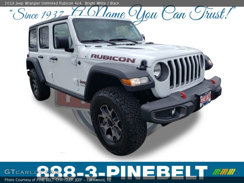 Bright White / Black 2019 Jeep Wrangler Unlimited Rubicon 4x4