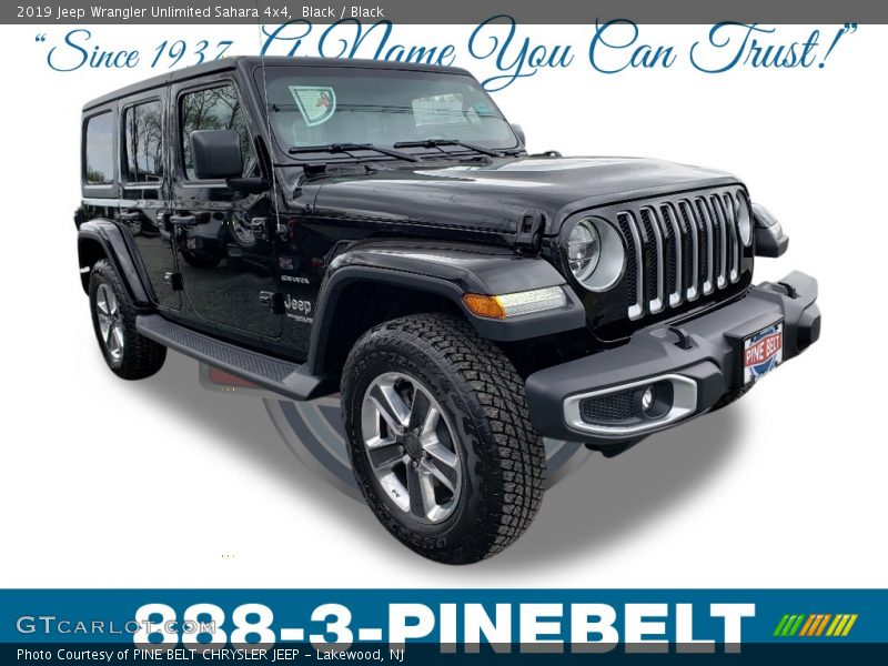 Black / Black 2019 Jeep Wrangler Unlimited Sahara 4x4