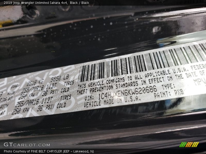 Black / Black 2019 Jeep Wrangler Unlimited Sahara 4x4